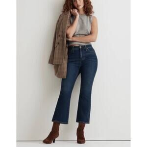 Madewell Curvy Kick Out Crop Jean Colleton Dark Wash Size 26 NEW